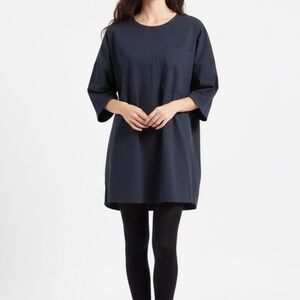 COS oversized tunic dress patch pocket Navy Blue Size Small